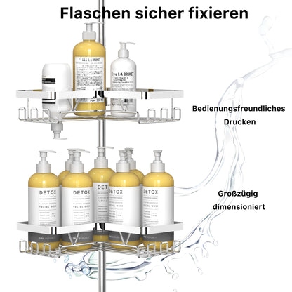 Kegii Teleskop Duschregal Eckregal Chrom - Ohne Bohren