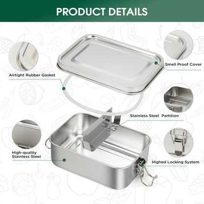 Awaiymi Edelstahl Lunchbox 4er-Set, auslaufsichere Brotdosen