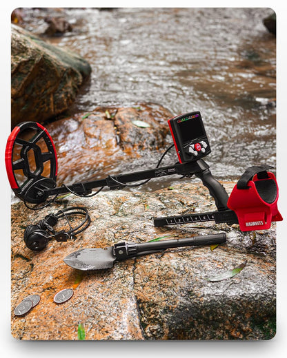 KAIWEETS Metalldetektor – Zusammenklappbar, Farbige Anzeige