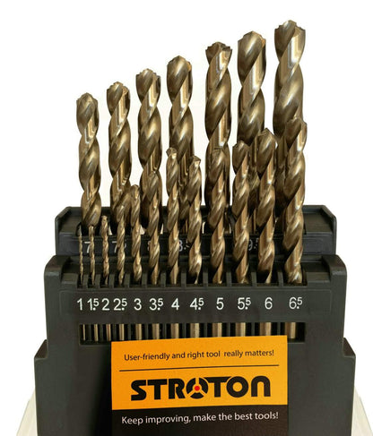 STROTON M42 Metallbohrer-Set HSS Cobalt 1-10 mm, 19-teilig
