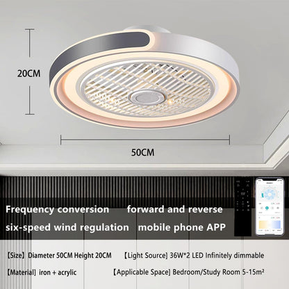 ASJK Deckenleuchte Ventilator App & Fernbedienung - Weiss