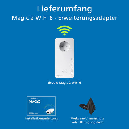 devolo Magic 2 WiFi 6 WLAN Powerline Erweiterungsadapter - Weiss