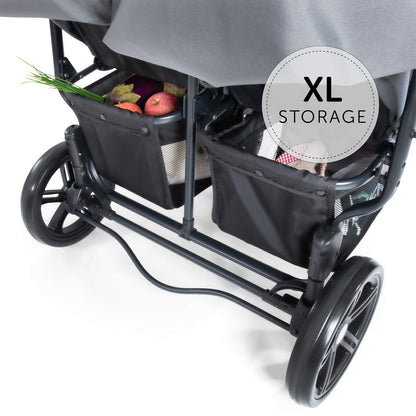 Hauck Roadster Duo SLX Zwillingswagen - Grau/Silber