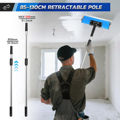 HIUYRFS Flächenspachtel-Set Edelstahl 15–80 cm mit Verlängerungsgriff