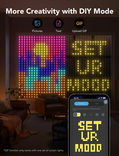 Govee Curtain Lights RGBIC LED Vorhang 520 LEDs 2x1.5m