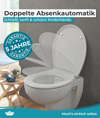 Calmwaters® Premium WC Sitz Duroplast oval - Manhattan-Grau