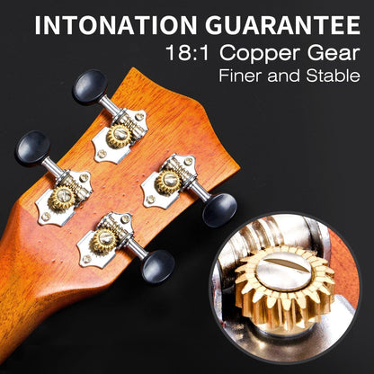 AKLOT AKC23 Konzert-Ukulele 23 Zoll Mahagoni Starter-Set