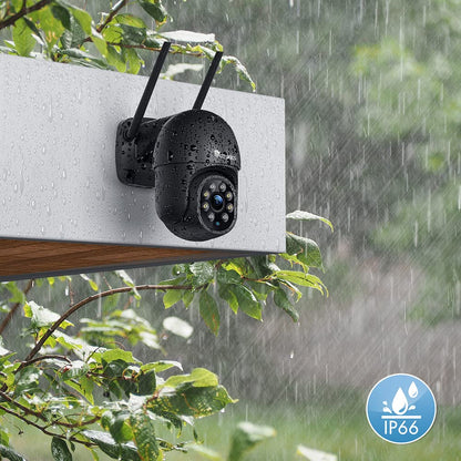 Ctronics PTZ Überwachungskamera Aussen WLAN – 2K Schwarz 2er-Set