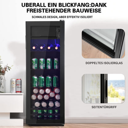 DRIXNO Kühl-Gefrierschrank 120L Kühlteil / 8L Gefrierteil