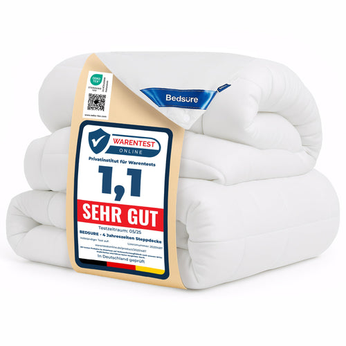 BEDSURE 4-Jahreszeiten-Steppdecke Set - 220x240 cm. Rechteckige Steppdecke, liefert ganzjährig optimale Temperatur für Betten.