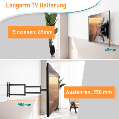 ELIVED EV3018 TV Wandhalterung Eck Lang Arm Ausziehbar