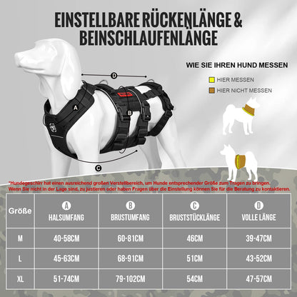 OneTigris SKYEWALKER Hundegeschirr Unterstützung – Schwarz L