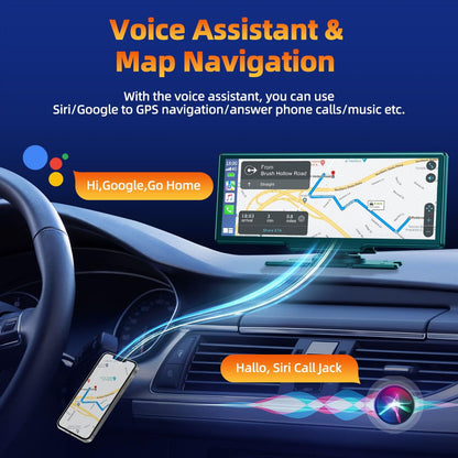 Volam 9.26 Zoll Carplay Display mit 2.5K Dashcam & Rückfahrkamera