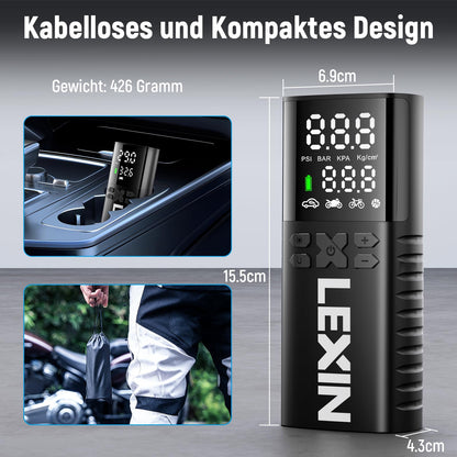 LEXIN P4 Elektrische Luftpumpe, Akku-Kompressor 150 PSI