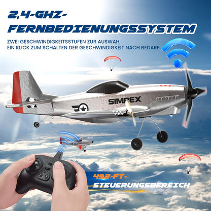 SIMREX TOY2409 RC Flugzeug mit 6-Achsen-Gyro, 2,4 GHz RTF für Anfänger