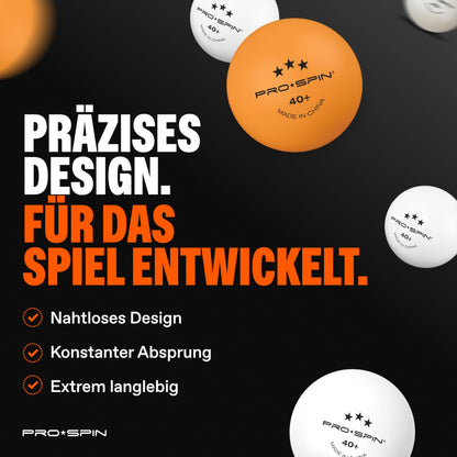 PRO-SPIN Tischtennisschläger-Set mit 3-Sterne-Bällen und Tasche