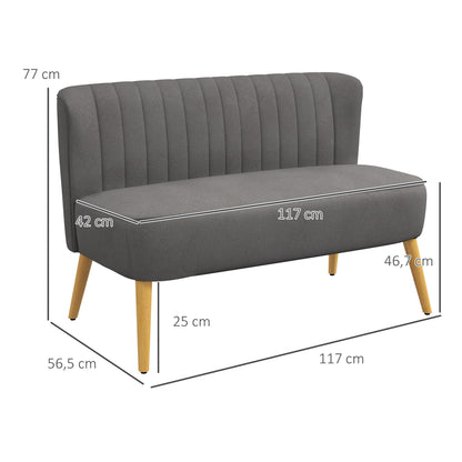 HOMCOM 2-Sitzer Stoffsofa, Polster-Loungesofa – Dunkelgrau