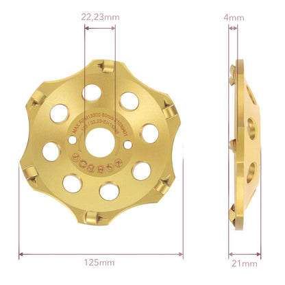 PRODIAMANT PKD Diamantschleiftopf für Winkelschleifer 125mm 6 Segmente