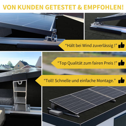 Avoltik 4er Set Solarmodul Flachdach Halterung ohne Bohren
