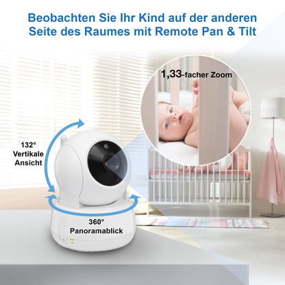 VTech VM924 Video-Babyphone mit Kamera, 5-Zoll-Display, Nachtsicht