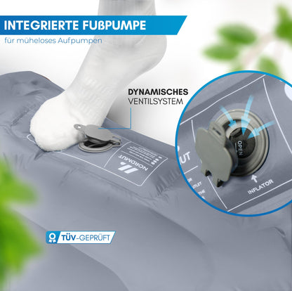 NORDMUT Selbstaufblasende Isomatte 10cm – Camping Grau