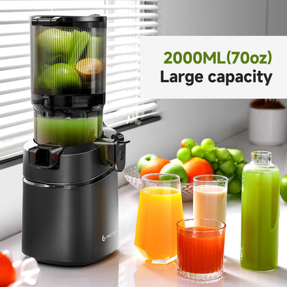 AMZCHEF Slow Juicer Entsafter, Obst & Gemüse – Schwarz