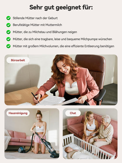 Robofun Milchpumpe elektrisch freihändig, Doppelmilchpumpe 2er-Pack