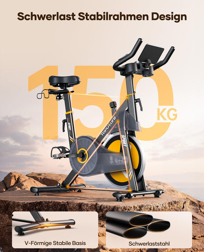 Toputure Heimtrainer Fahrrad TEB5 mit LED-Touchscreen und App