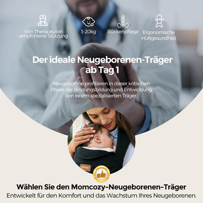 Momcozy Babytrage Neugeborene ergonomisch 3-11kg – Schwarz