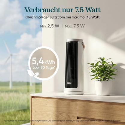 Levoit Turmventilator LTF-F132-WEU, kompakt, DC-Motor, Mondweiss