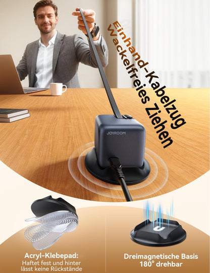 JOYROOM PODIX 140W GaN Ladestation mit 2 einziehbaren USB-C Kabeln