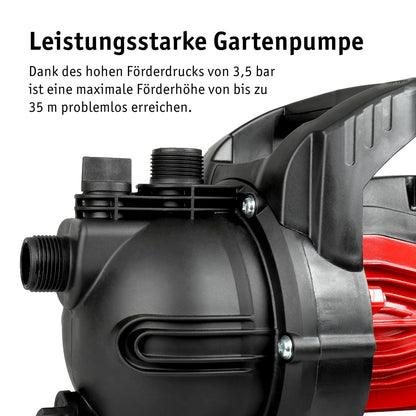 WALTER Gartenpumpe 600 W, 3000 l/h, 35 m Förderhöhe, 3,5 bar