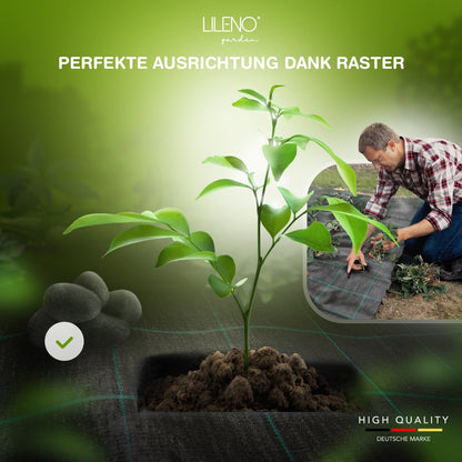 LILENO HOME Anti-Unkrautgewebe Gartenfolie 100g/m² – 1x200m