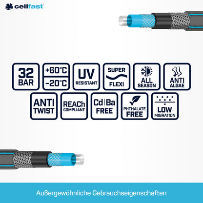 CELLFAST Gartenschlauch 6-lagig – 1 Zoll, 50 Meter