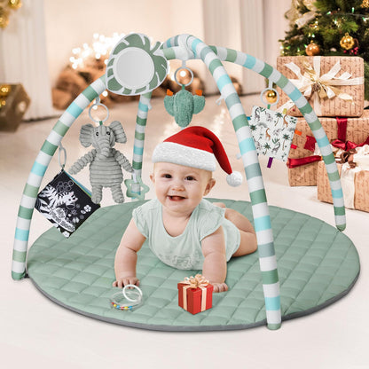 Blissful Diary Spielbogen Baby mit 6 Spielzeugen, Salbeigrün