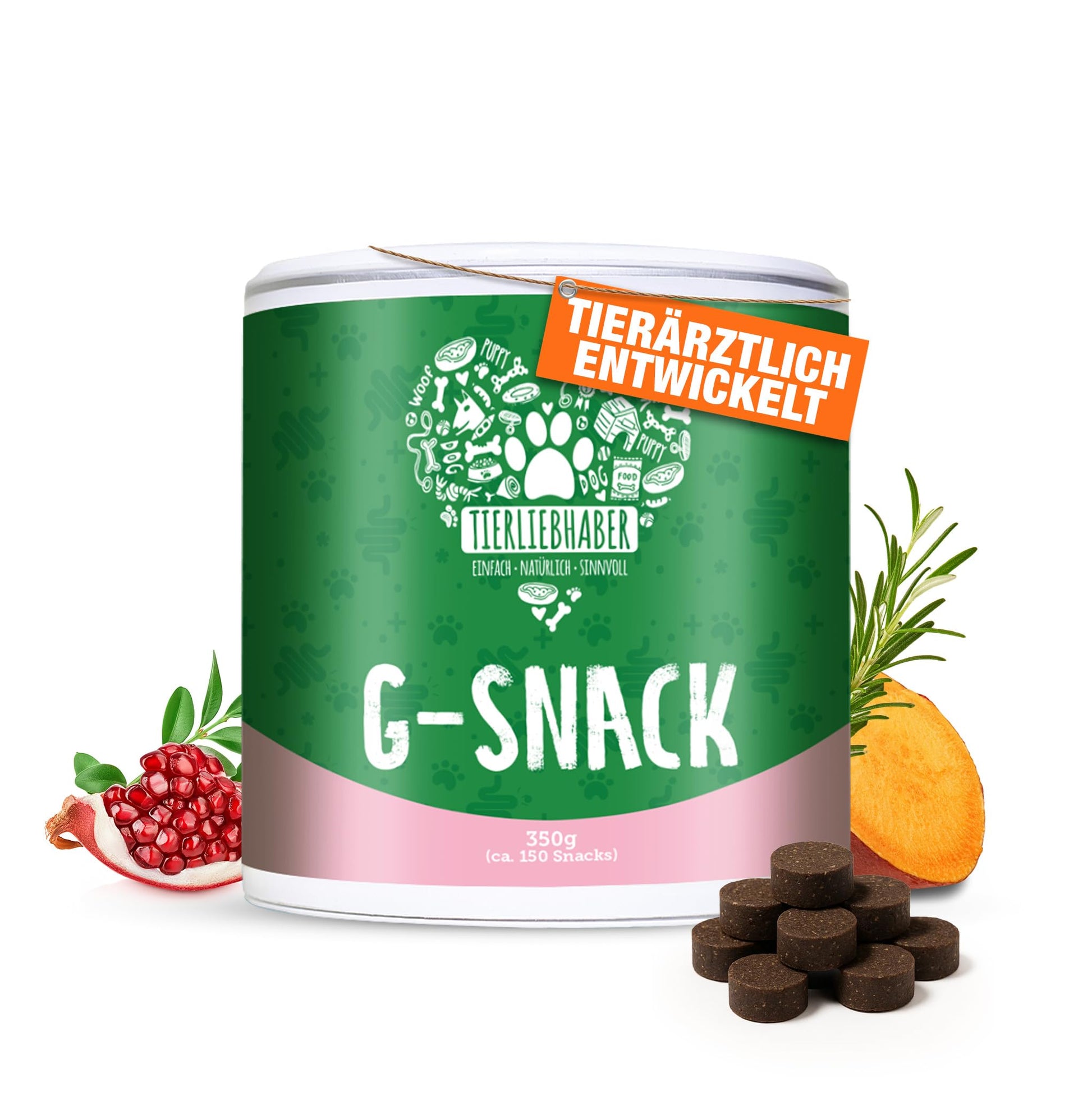 TIERLIEBHABER G-Snack Hundeleckerli für Darmflora & Verdauung, 350 g als Drops in der Dose