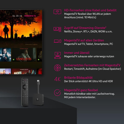 MagentaTV Stick 2. Gen. – 4K UHD Fernsehen & Streaming Player