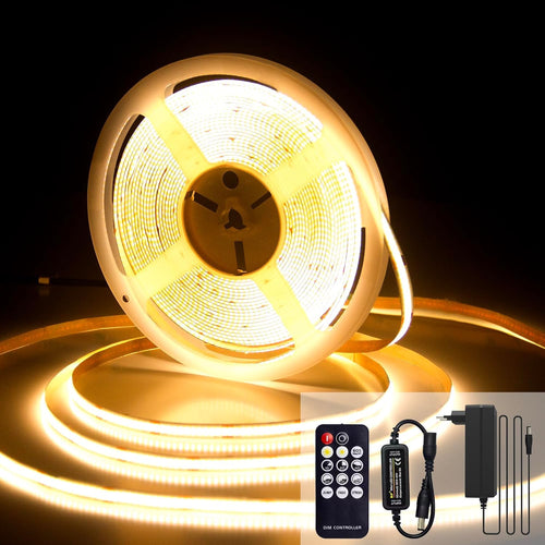 luktix COB LED Streifen 10m Warmweiss 2700K dimmbar mit Fernbedienung