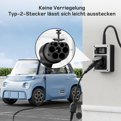 dé Ladeadapter Typ 2 auf Schuko 16A 1,5 m für E-Auto, E-Bike