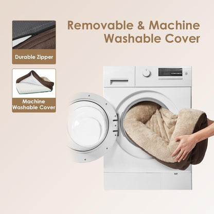 EHEYCIGA Orthopädisches Memory Foam Hundebett - Braun, Mittelgross