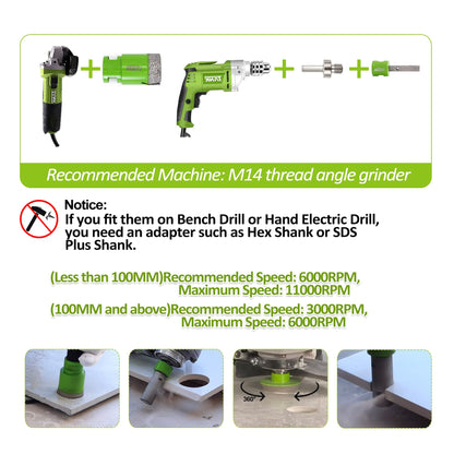 FACHLICH Diamant Fliesenbohrer Set – 11-tlg. 6-110mm mit Fingerfräser