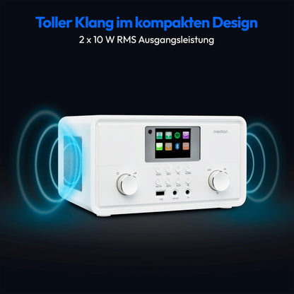 MEDION P85027 Internetradio DAB+ UKW Spotify Connect - weiss