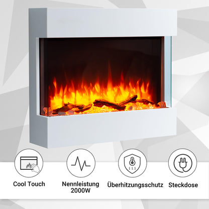 BALDERIA Alva elektrischer Wandkamin Heizfunktion – Weiss
