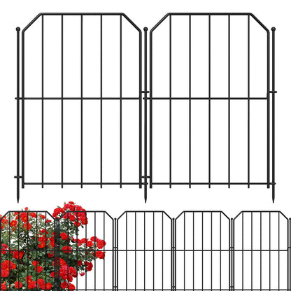 Yeabett Gartenzaun aus Metall, 25 Stück, dekorativ, 31 x 41 cm – Zaunelemente mit Dekormuster zur Beetabgrenzung