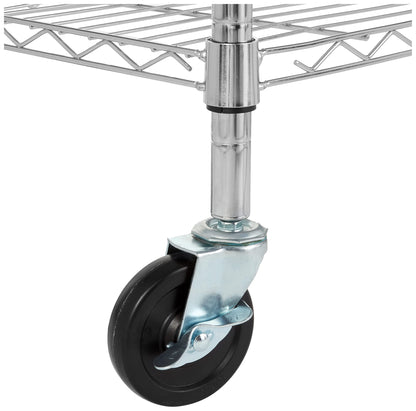 Amazon Basics Lagereinheit Schwerlast-Rollregal 5 Böden - Chrom