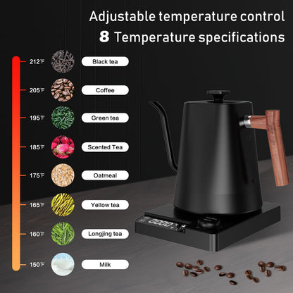 SwissKettle Schwanenhals Wasserkocher – 1 L, Warmhaltefunktion