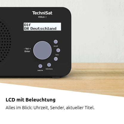 TechniSat VIOLA 2 tragbares DAB+ Radio mit UKW, Schwarz