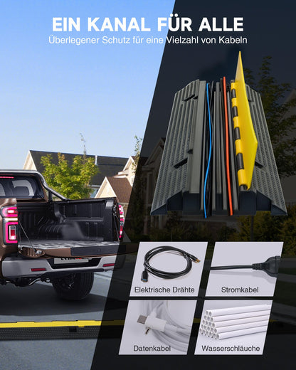 CREWORKS Kabelbrücke Boden 3er Set 2 Kanäle Überfahrschutz 5T