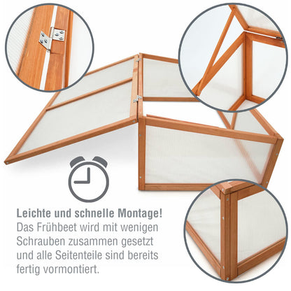 zooprinz Frühbeet HERBA – Pflanzbeet für Terrasse / Garten und Balkon – Gewächshaus – Anzuchtbeet mit Abdeckung aus Holz & Polycarbonat – idealer Schutz für Kräuter und Co.