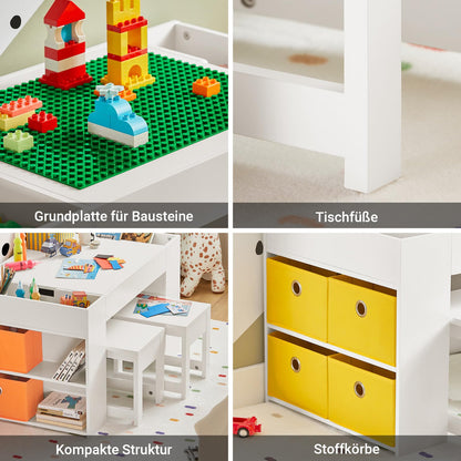 SoBuy Kindersitzgruppe KMB75-W mit Stauraum – Weiss